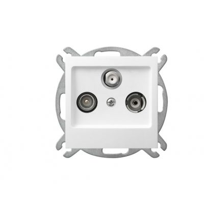 AS Gniazdo antenowe RTV-SAT końcowe białe GPA-GS/M/00 OSPEL inw (GPA-GS/m/00)